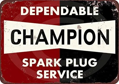 Wall Art Sign 12x16 Champion Spark Plug Service Tin Sign Decor