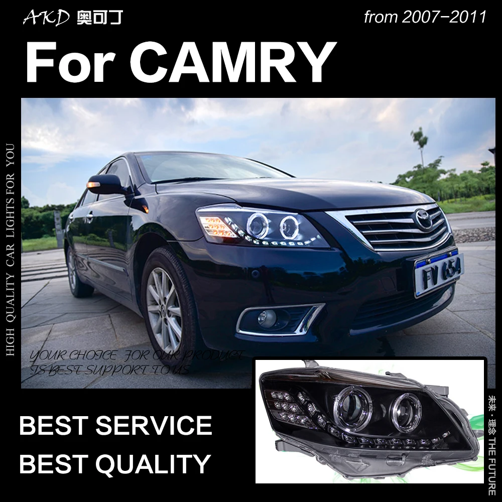 Akd estilo do carro para toyota camry faróis 2009-2011 camry v45 led farol led drl hid bi xenon cabeça lâmpada acessórios do automóvel