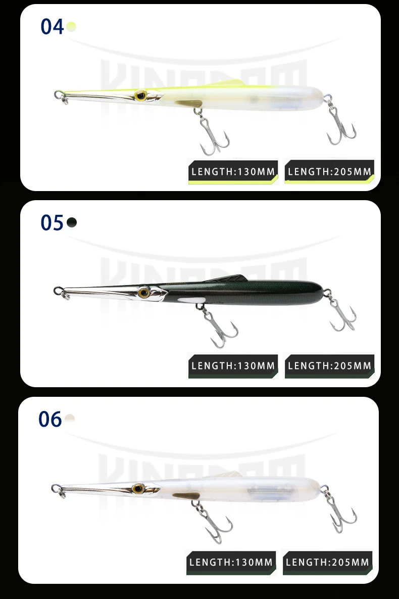 Kingdom Angelköder, 11 g, 13 g, 30 g, 40 g, 205 mm, 130 mm, langer Wurfnadel, Bleistift, künstliche Stickbaits, sinkender schwimmender Angelköder – Detail 14