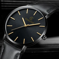 Fashion Men Watches Leather Band Quartz Wristwatches Men Ultra thin Mens Watches Clock relogio masculino erkek kol saati