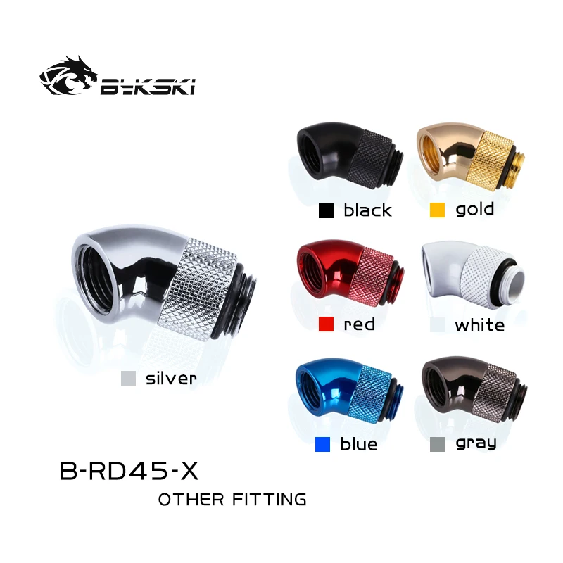 Bykski PC water cooling Rotary Fittings 45 degree G1/4 tube connector male to female Adaptors water cooler gadget B-RD45-X