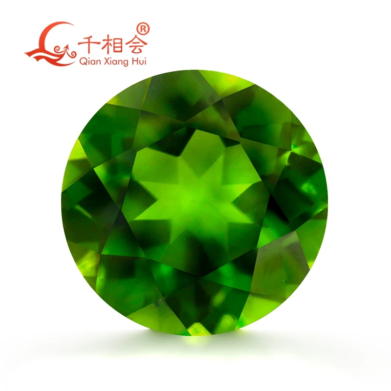 

Natural diopside stone round shape green color natural cut beautiful gemstone