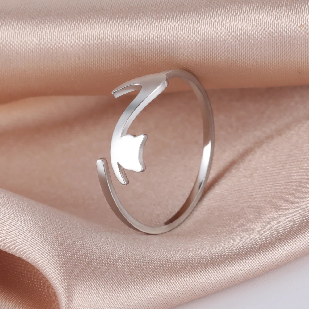Leme geton niedlich faul kleine Katze Ringe Muster exquisite Freizeit Kreis Schmuck Minimalismus täglich tragen Frauen Dekoration Finger Hoop