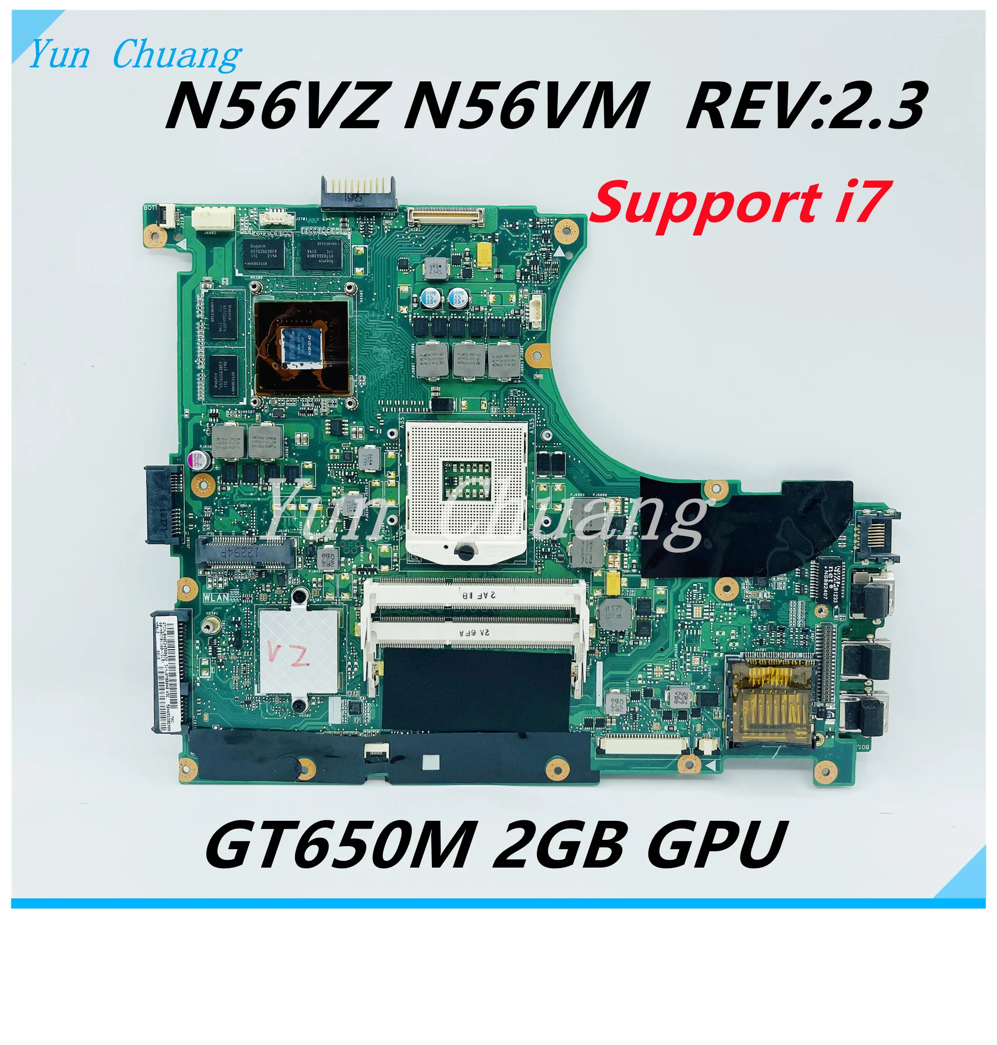 motherboard para asus n56v n56vz n56vj n56vz n56vb n56vm laptop motherboard gt650m 2gb ddr3 suporte i3 i5 i7 cpu 01