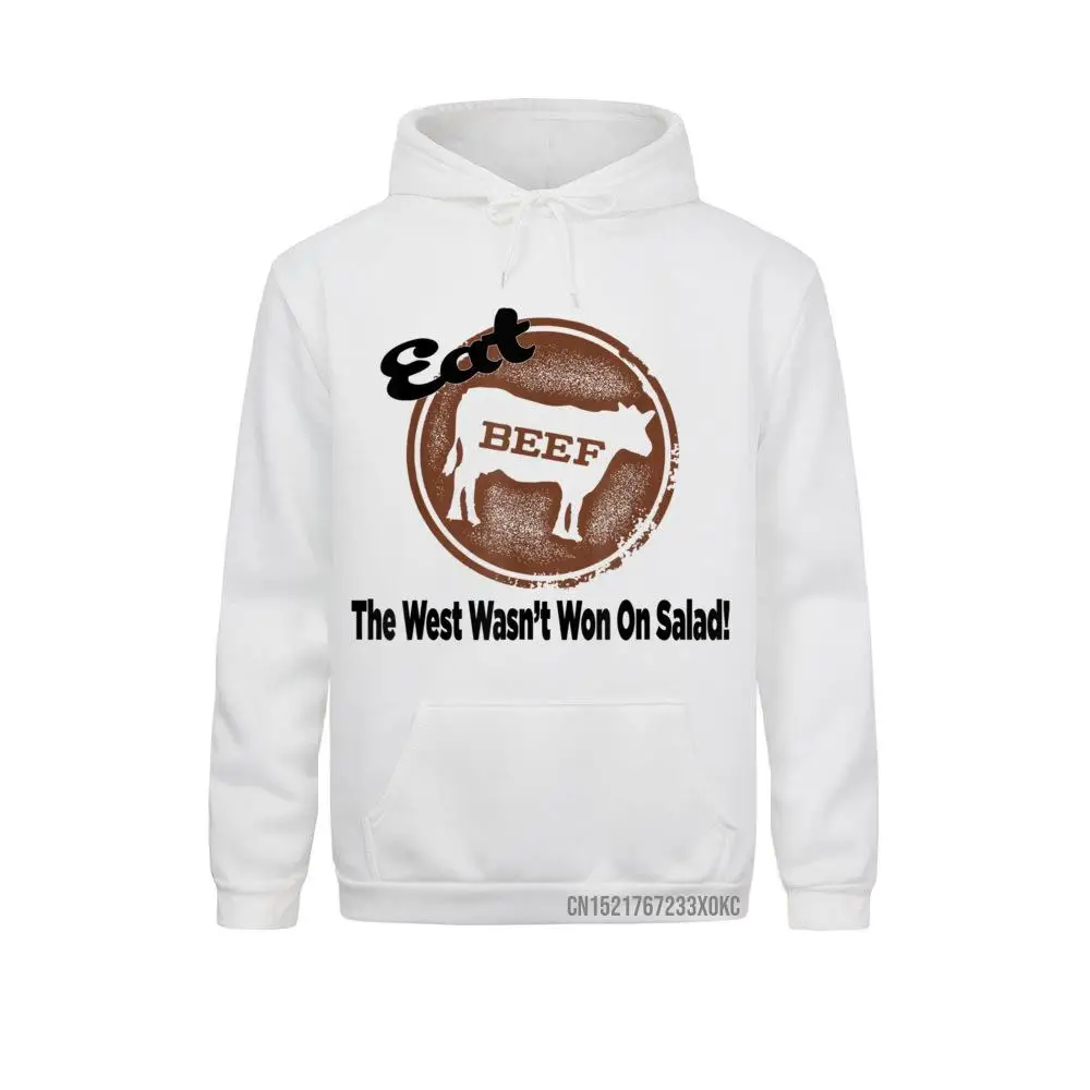 

Eat Beef The West Wasn't Won On Salad Funny BBQ Pocket Beach Sweatshirts Thanksgiving Day Hoodies Women's Comics Sportswears