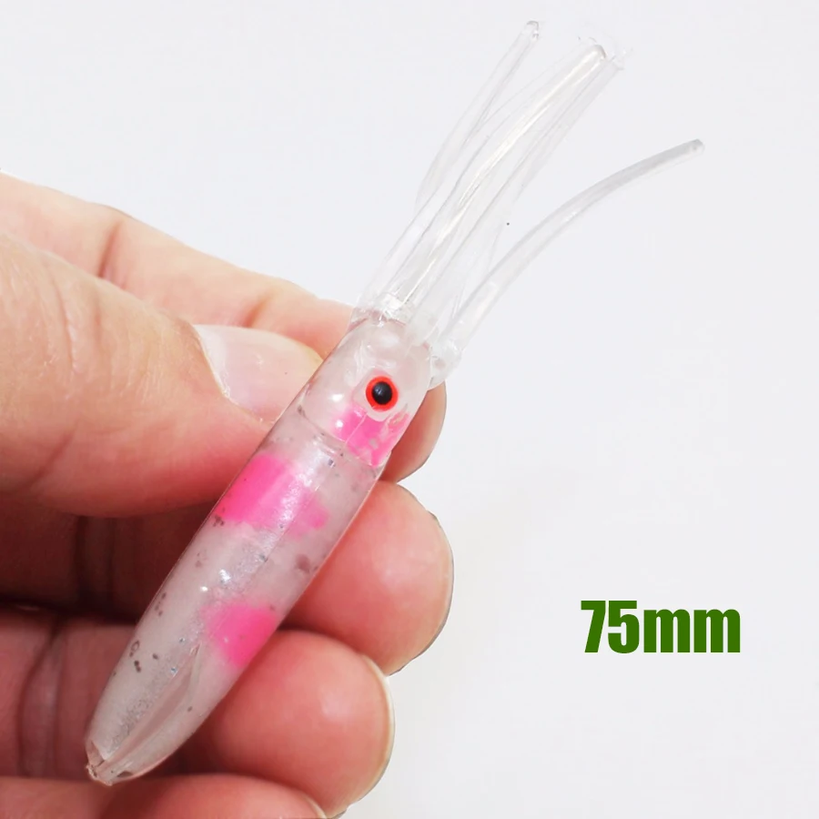 Leurre souple de type spinnerbait pour la pêche en mer, appât Élidéal pour la turlutte, 75mm, 5 unités par lot