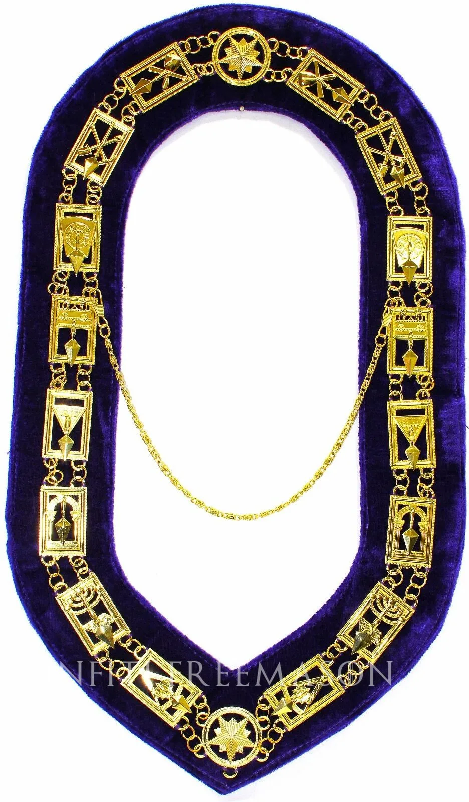 Masonic master Mason chain collar Masonic Regalia Knights Templar Metal Golden Chain Collar Purple Bass