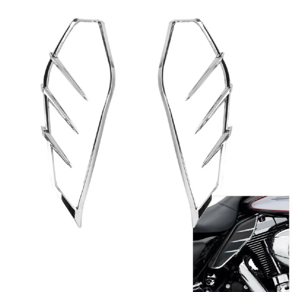 Motorcycle ABS Mid-Frame Air Deflector Trim Chrome for Harley Touring Electra Glide FLHR 2009-2017 Motorbike Accessories