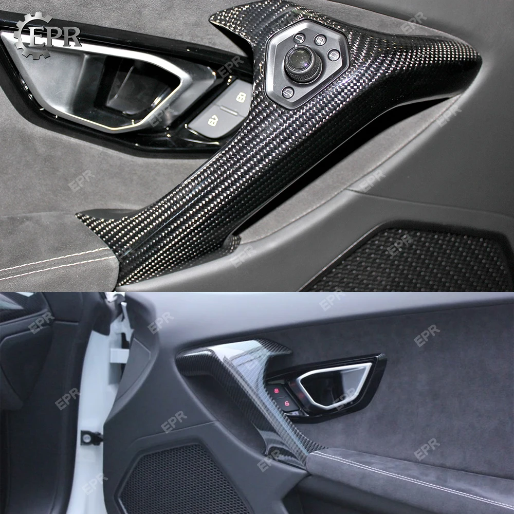 (LHD)Dry Carbon Interior Racing Part For Huracan LP610 LP580(2014+)Inner Door Handle (Cover)Body Kit Tuning Trim For LAMBORGHINI