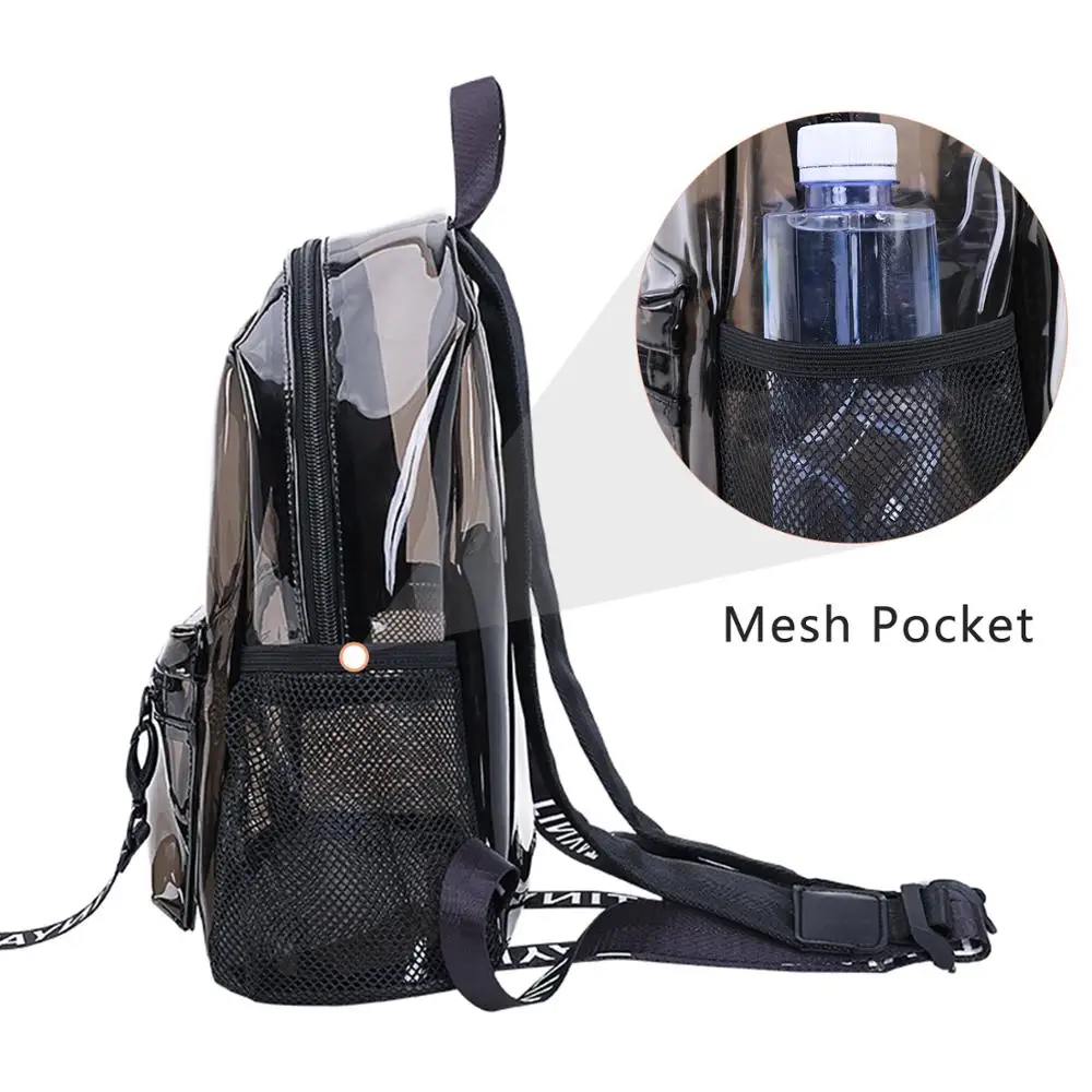 TINTAT Fashion Clear PVC Women Backpack New Trend Transparent Solid Backpack Travel School Backpack Bag for Girls Child Mochila