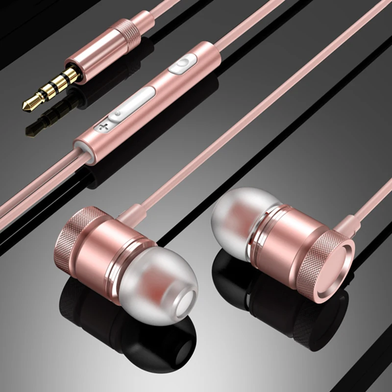 VAORLO Hifi Heavy Bass Metal Wired Earphone 3.5mm In-Ear Stereo Subwoofer Music Headset With Microphone Gaming Sport Earbuds