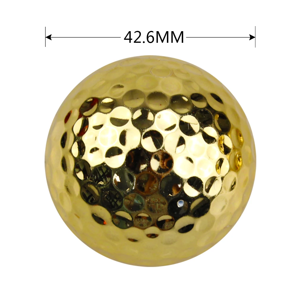 1 Pcs Plated Gouden Kleur oefen Golfballen Training Gift