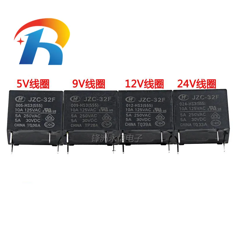 Free shipping 10PCS Original Hongfa Relay  JZC/HF32F-024-HS3(555) 4PIN 5A 24VDC