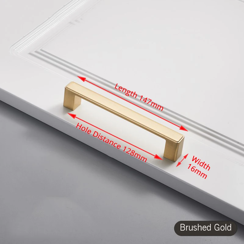NAIERDI Gebürstet Gold Schrank Griff Zink-legierung Gerade Griff Schublade Knob Dekorative Küche Schrank Zieht Möbel Hardware