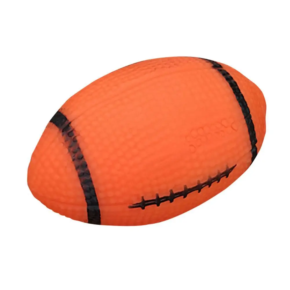 Pet Puppy Chew Bite Rugby Ball Squeaker Squeaky Training Sound Toy Dog Gift