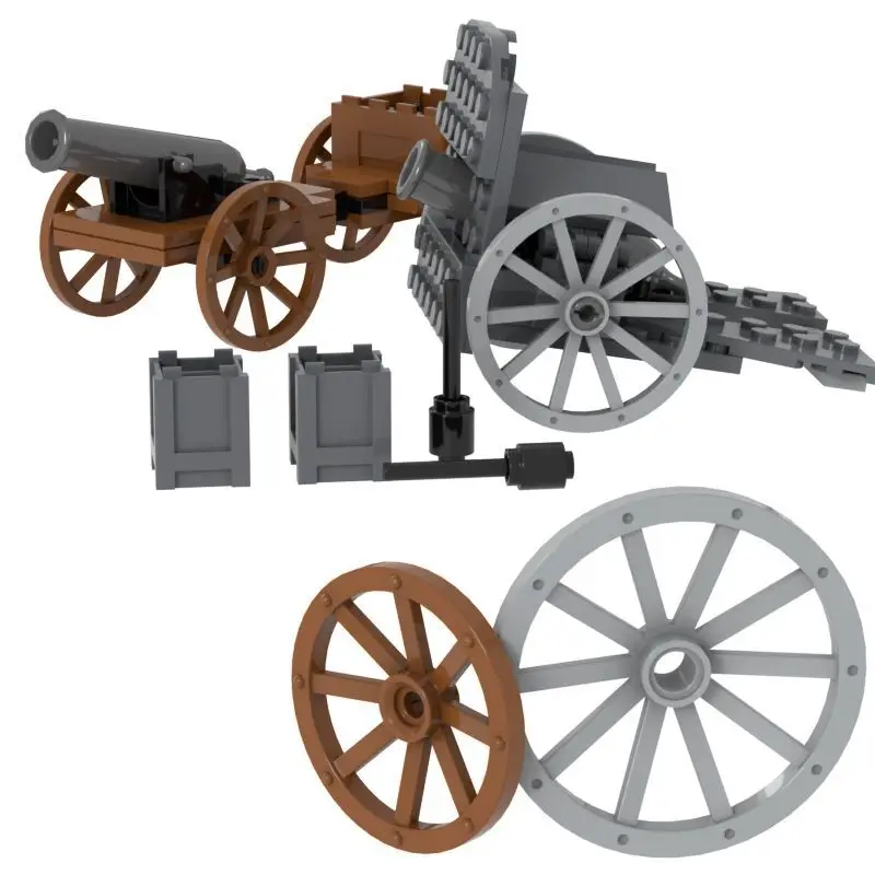 Medieval Accessories Cannon Original Building Blocks Figures Soldiers MOC Chariots Fight Scenes Bricks  Kids Toys