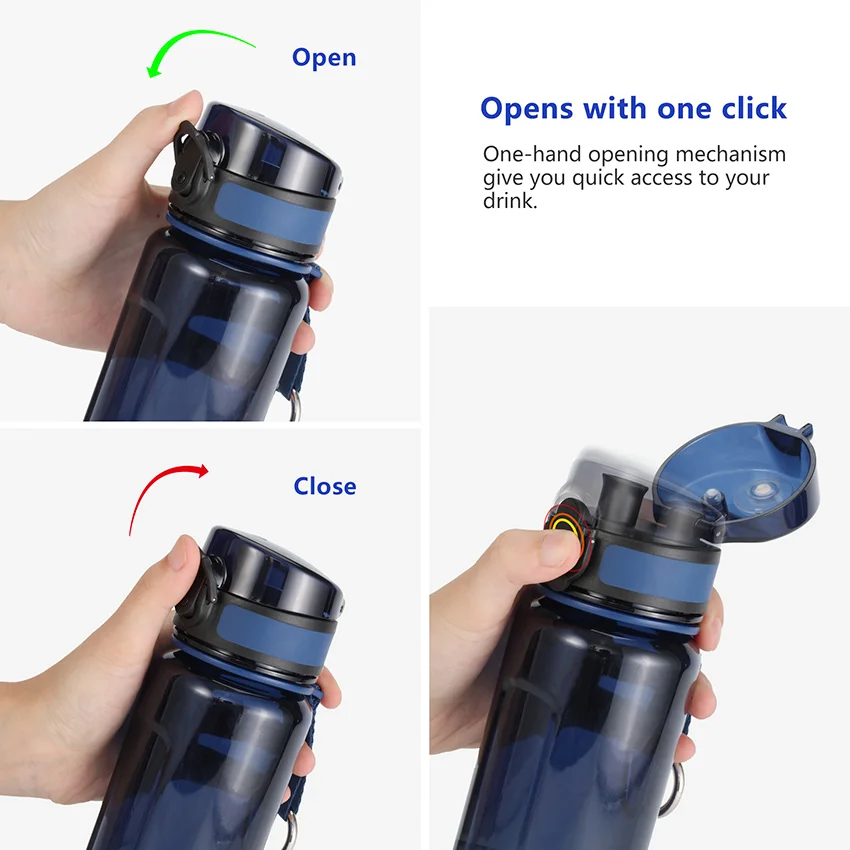 High Capacity Sports Water Bottle 1000ML Protein Shaker Outdoor Tour Gym Tritan Plastic Drink Portable Leakproof Bottle BPA Free