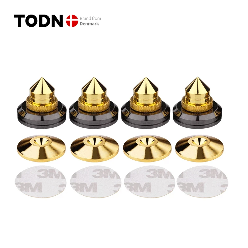 4 Sets speakers Stand Feet Foot Pad Pure copper gold loudspeaker box Spikes Cone Floor Foot Nail M28*26