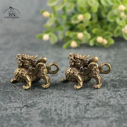 Retro Brass Chinese Ancient Beast Flying Pixiu Home Decor Ornaments Copper Animal Figurines Fengshui Statue