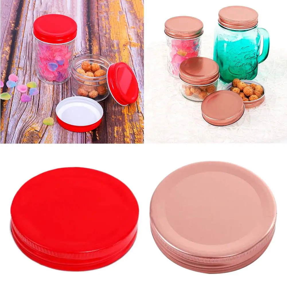 10pcs/lot 70mm Mason Jar Lids Eco-friendly Drinking Canning Covers Leakproof Screw-on Gripping Storage Caps For Wide Mouth Jars