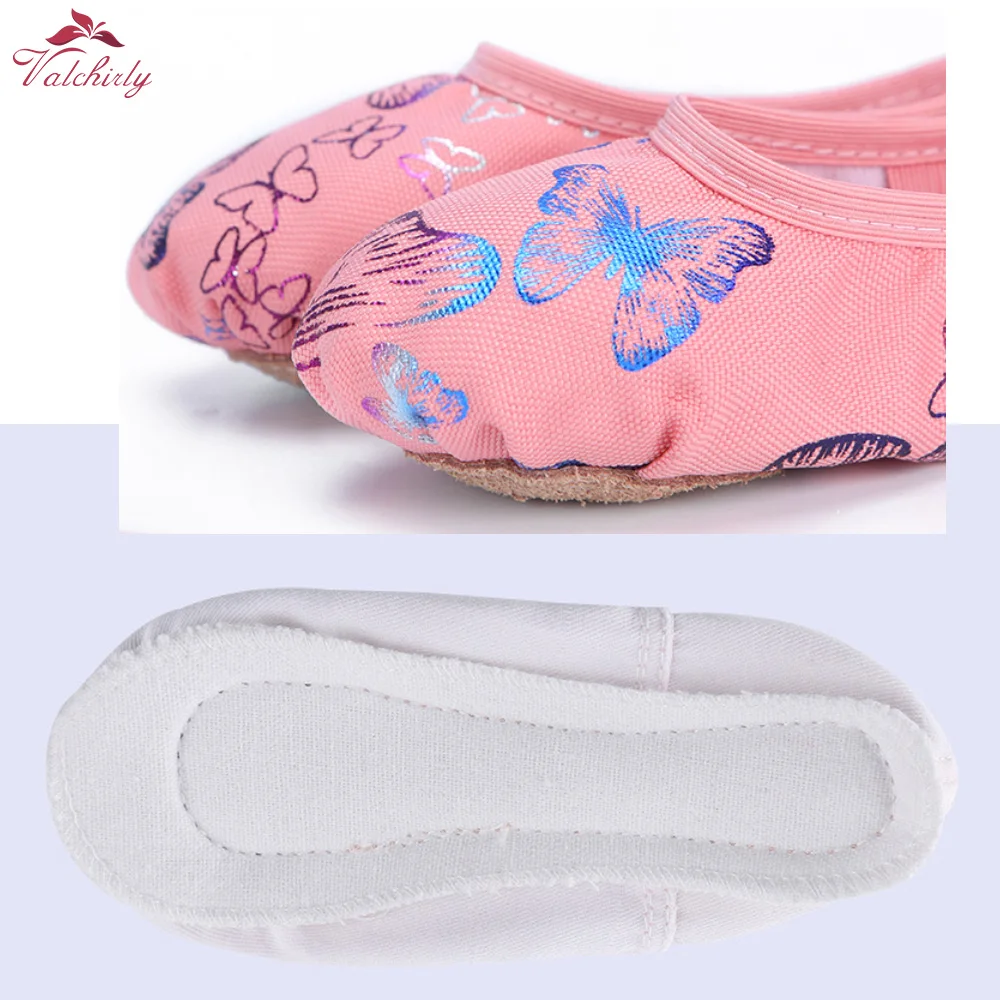 New Canvas Kids Ballet Dance  Pointe Shoes Yoga Gym Women  Sneakers Girls Ballet Slippers Butterfly Shoes for Children