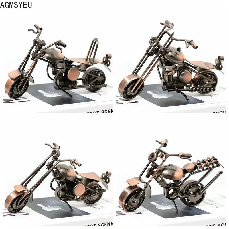 

AGMSYEU Creative Retro Metal Motorcycle Model Travel Souvenir Student Gift Office Living Room Desktop Home Decoration