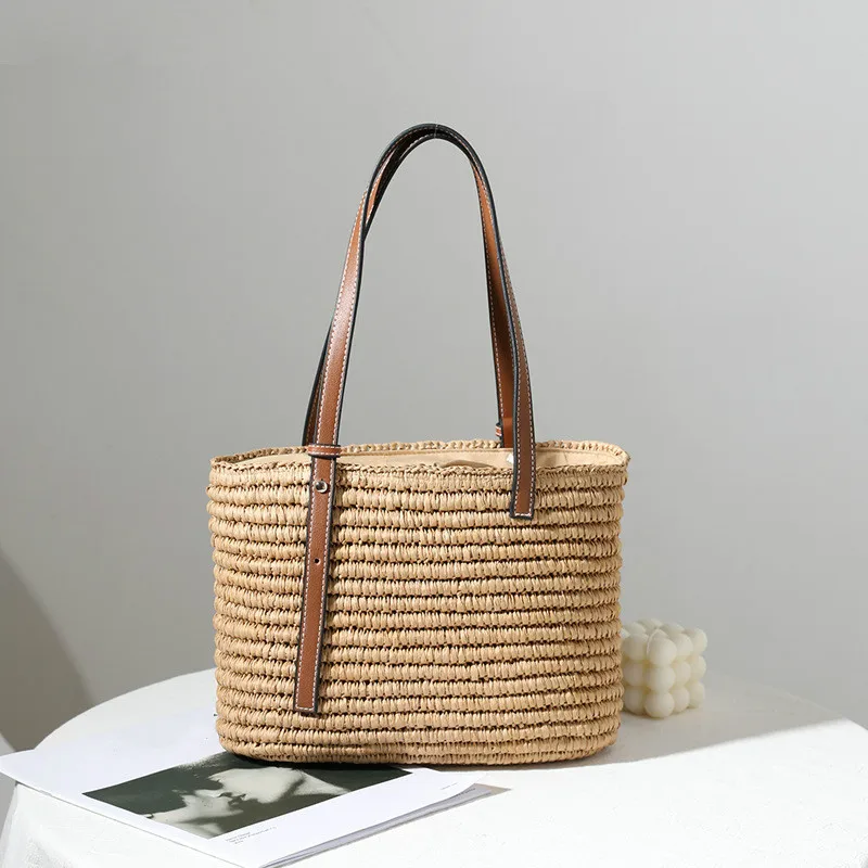 2021 ladies handbag straw woven shoulder bag summer beach big wallet casual large capacity handbag raffia bag designer