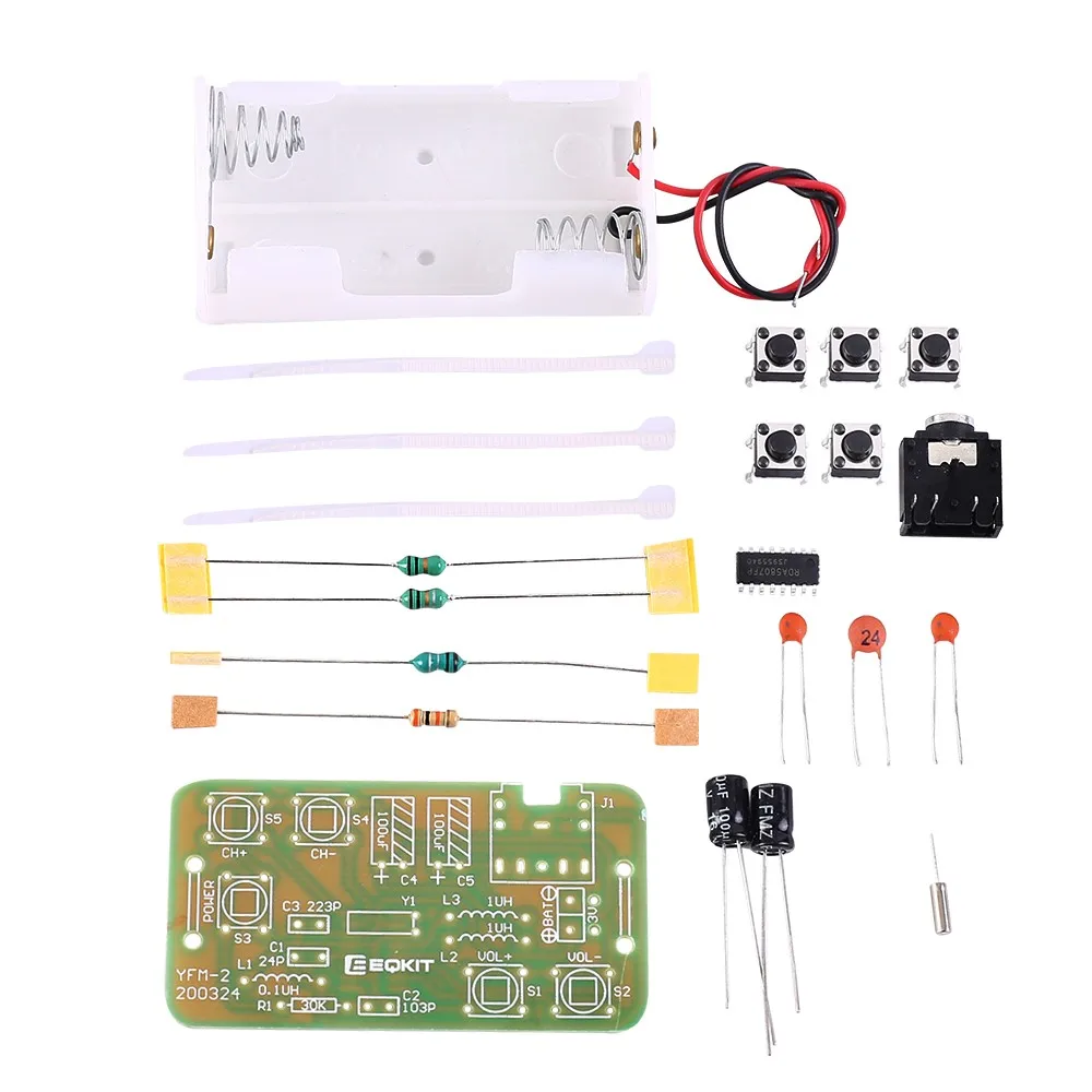 DIY Kit FM Stereo Radio Receiver Module Adjustable 76-108MHz Wireless Receiver DIY Electronic Production Training Welding Skills