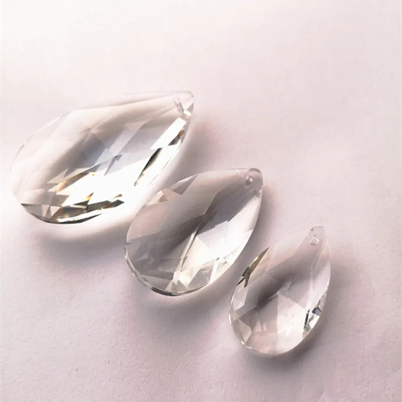 (Free Ring) Three Sizes K9 Crystal Angel Tear Clear Color Chandelier Pendant/ Glass Light Lamp Part/ Beads Curtain Accessories