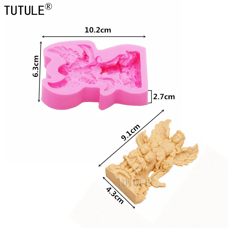 Angel Goddess Crafts Small Ornaments Statues Silicone Moulds Aromatic Plaster Candle Decoration Fudge Moulds