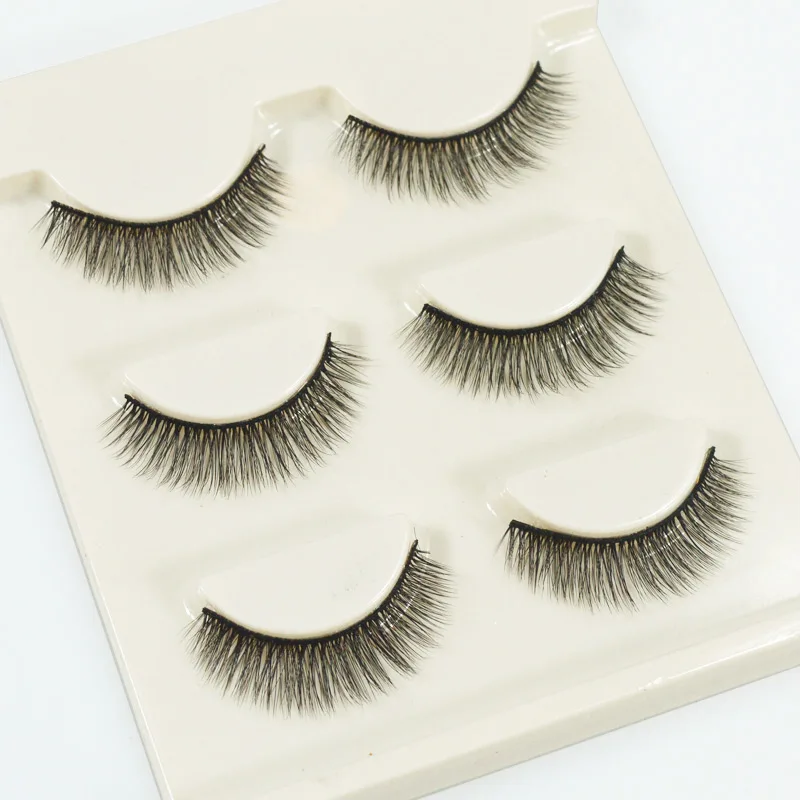 3 Pair Eyelash Thick Natural Hand Made Mink Eyelashes Extension 3D Volume Effect False Lashes Make up Tools Soft Cilia Wholesale