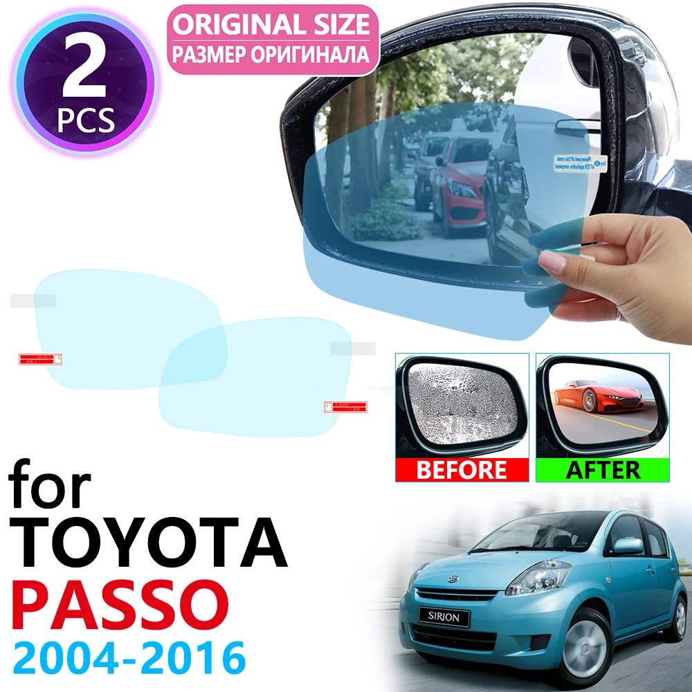 for Toyota Passo Daihatsu Sirion Boon M300 M600 2004~2016 Full Cover Rearview Mirror Rainproof Anti Fog Film Car Accessories