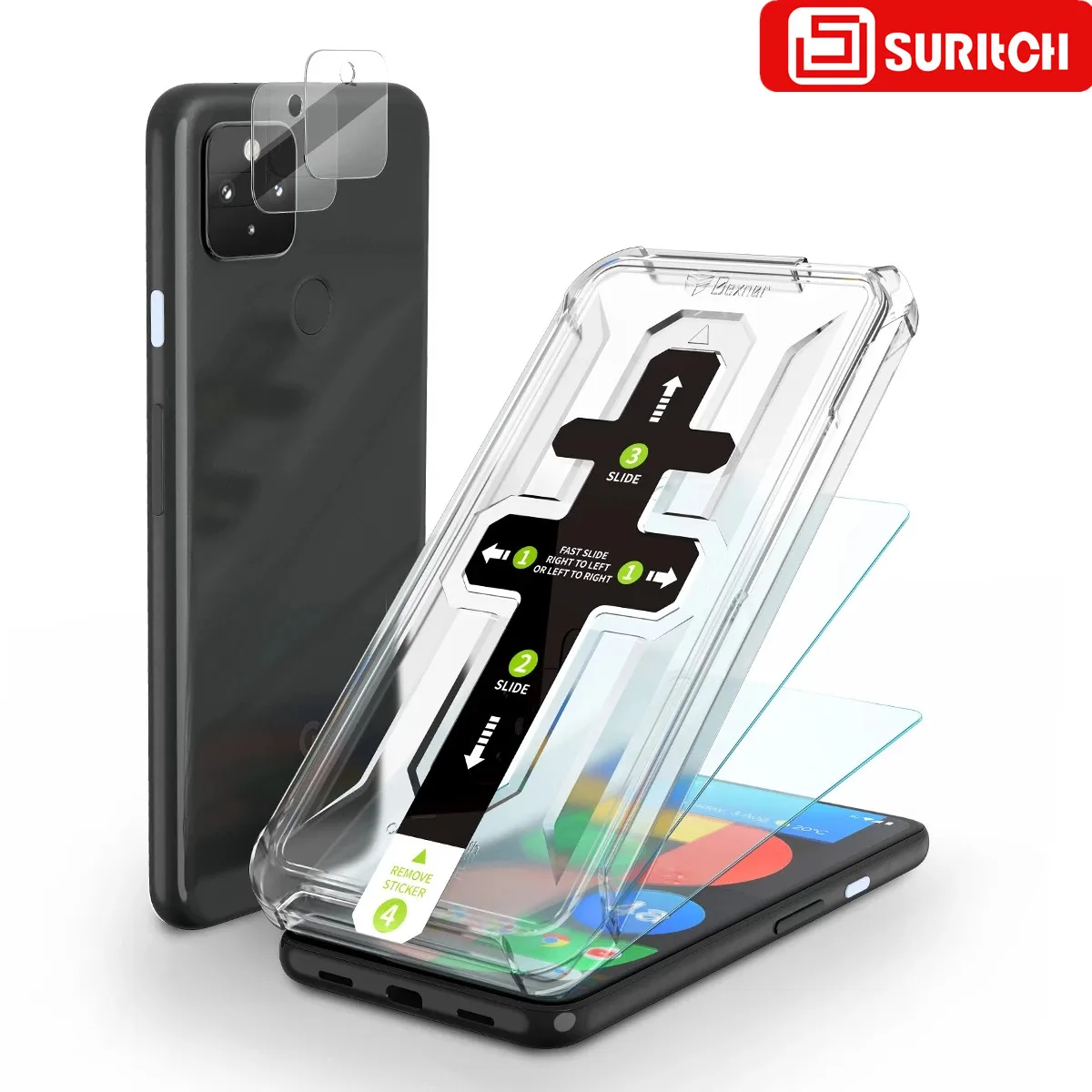 2 paquetes de vidrio templado Protector de seguridad para Google Pixel 4A 5G 2 uds. Película protectora de pantalla de cámara para Samsung Pixel 4A vidrio