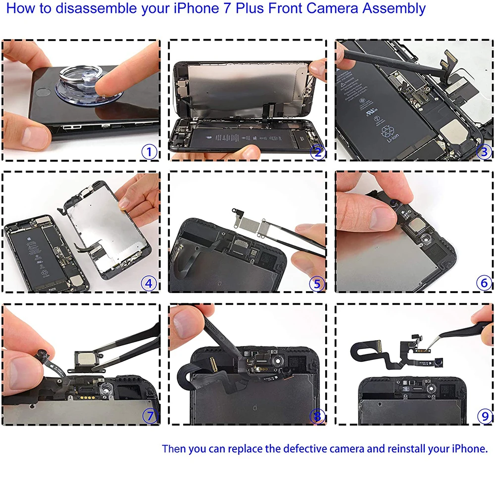 Full Set Lcd Parts Not include Screen For iPhone 7 8 Plus Front Camera Home Button Flex Cable Ear Speaker With All Screw