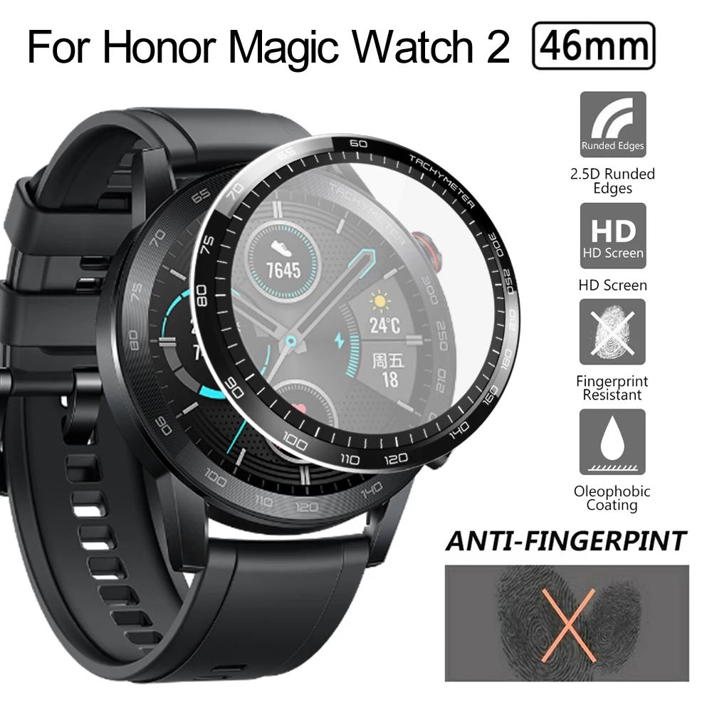 Protector de pantalla de cubierta completa curvada 3D, no de vidrio, suave, ultrafino, HD, transparente, para Honor Magic watch 2, 46mm, accesorio