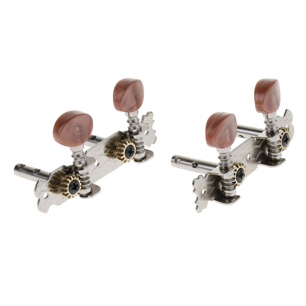 4pcs Guitar String Button Tuning Peg Key Tuners Brown for Ukulele Uke Guitar