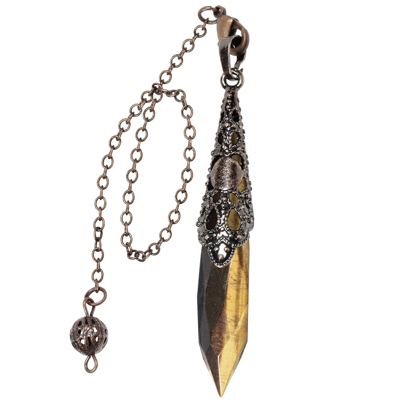 Faceted Crystal Stone Pendulum For Dowsing Biolocation Spiritual Pendulums For Divination Chakra Balancing Pendant Jewelry