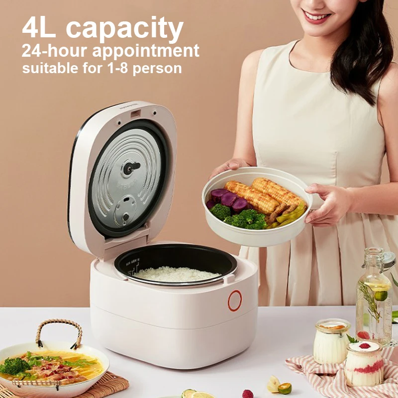 Joyoung Rice Cooker 24H Reservation Multifunction Rice Gruel Steaming Cooker 4L For Home Kitchen F40FY-F504