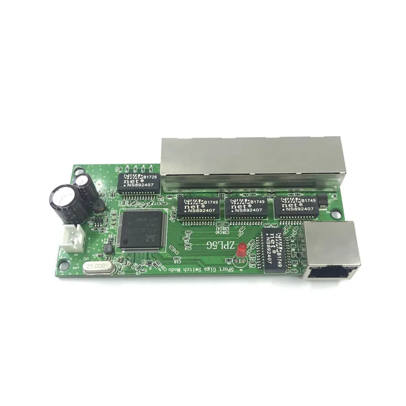 Modul Sakelar Gigabit 5-Port Banyak Digunakan Pada Jalur LED 5 Port 10/100/1000 M Modul Sakelar Mini Port Kontak Motherboard PCBA