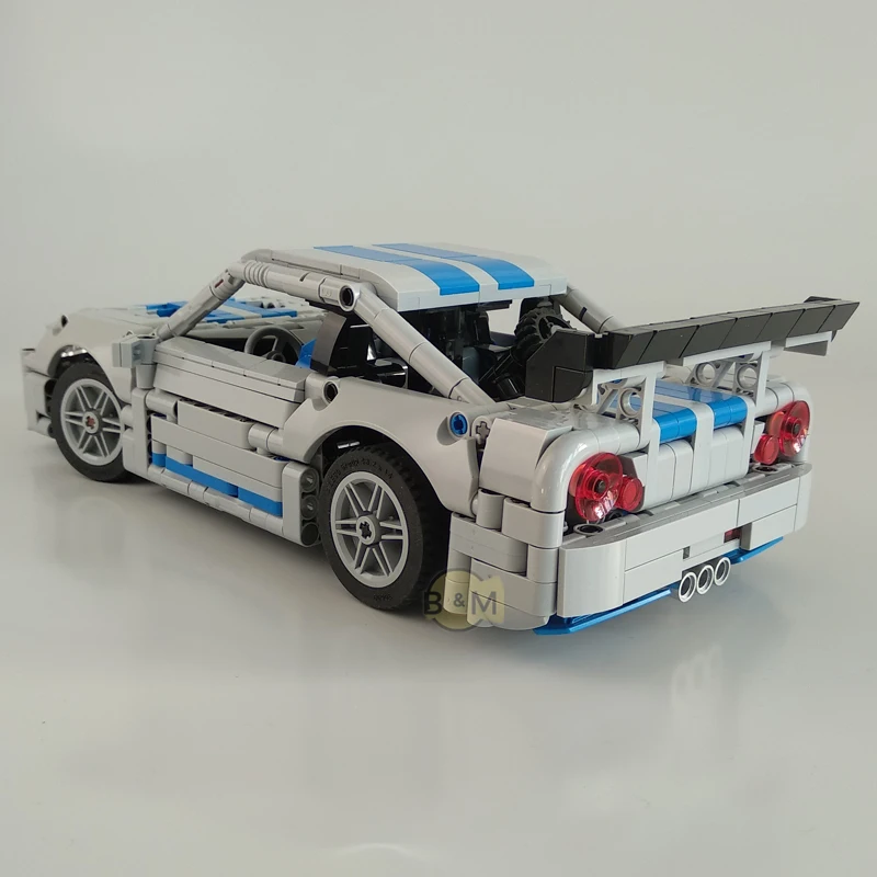 2021 NEW The second generation skyline-GTR r34 sports car model buiding kit block self-locking bricks toy Christmas gifts