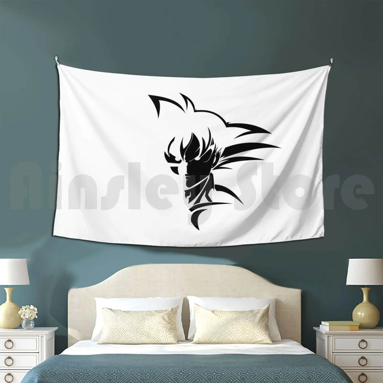 San Shadow ( Black ) Tapestry Living Room Bedroom Dbz Db Anime Manga Cute Vintage Retro Piccolo Namek