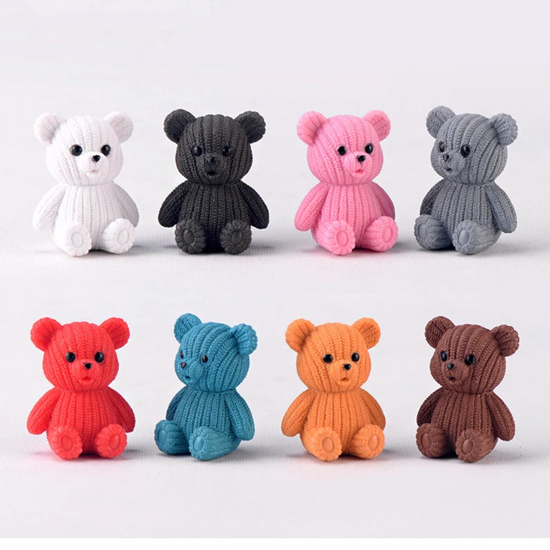 1Pcs Popular Plastic Teddy Bear Miniature Fairy Garden Easter Animal Figurines Party Gift Home Decoration Accessories image 3