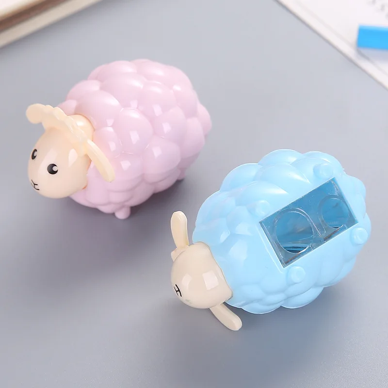 16 PCs Creative Lamb Pencil Sharpener Manual Small Stroke Schoolboy Stationery Sharpener Cartoon Cute Styling Pencil