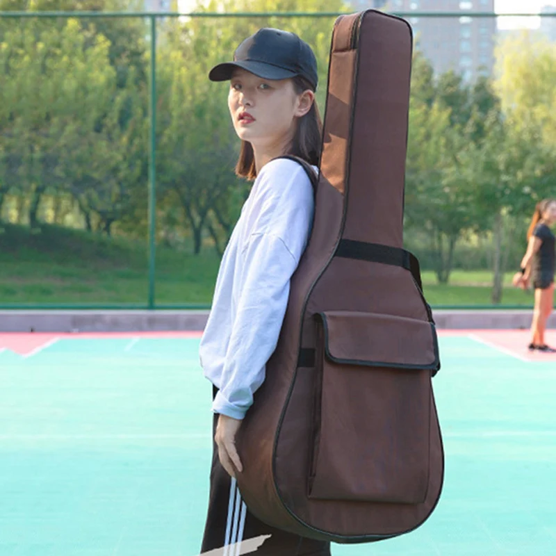 36/38/41 Inch Guitar Bag Acoustic Folk Gig Backpack Oxford Waterproof Guitar Storage Cover Case with Shoulder Straps XA901M