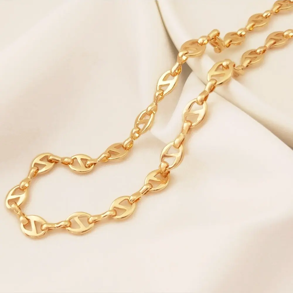 50cm Chains Superior Quality 14k Gold Plated Necklace Chain Charms for Jewelry Making Bracelet DIY Accessories Brass Material