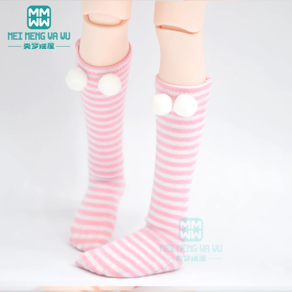 Ball stripe socks fits 1/3 1/4 1/6 BJD doll Accessories Black white pink stripes