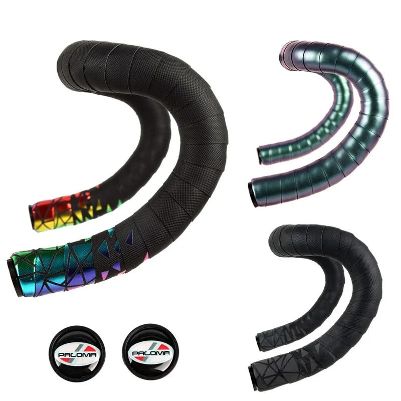 Colorful Road Bike Handlebar Tape EVA PU Reflective Tape Toughness Damping Anti-slip Racing Handle Belt Cork Bent Bar Tape Wrap