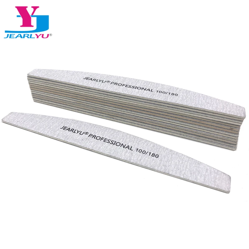 

10Pcs/lot Moon Nail File Grit 100/180 Disposable Sanding Double Side Grey Manicure Tool Wood Working Accessories Polishing Tools