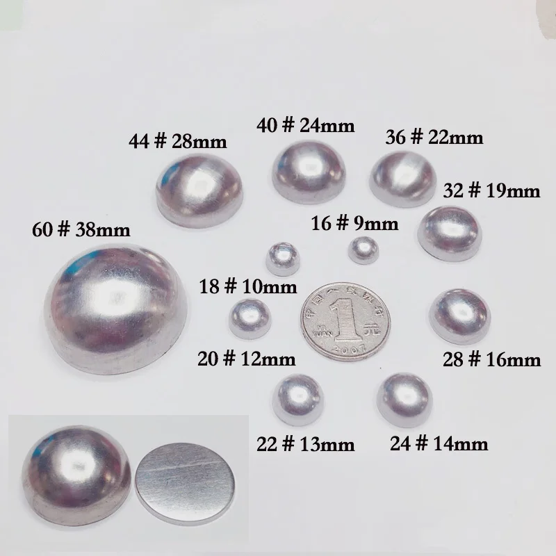 100 set Aluminium Pilz Stoff Abgedeckt Tuch Taste Komponente Flache Rückseite Metall Brot Form Handmade DIY Haar Zubehör – Detail 1