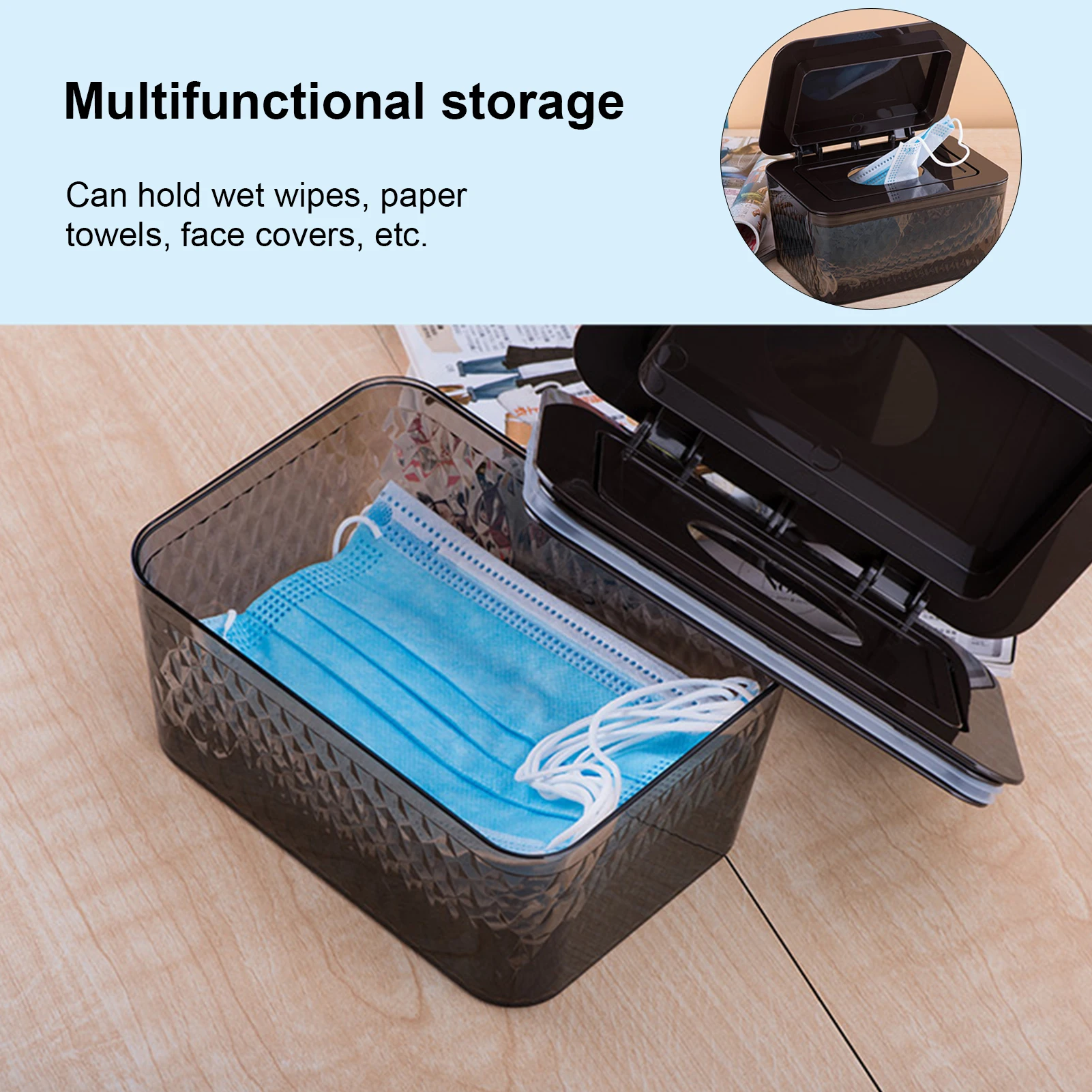 Wet Wipes Dispenser Holder With Lid Dustproof Tissue Storage Box For Home Office Multifunctional Dry Wet Tissue Paper Case